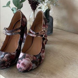 Floral block heels